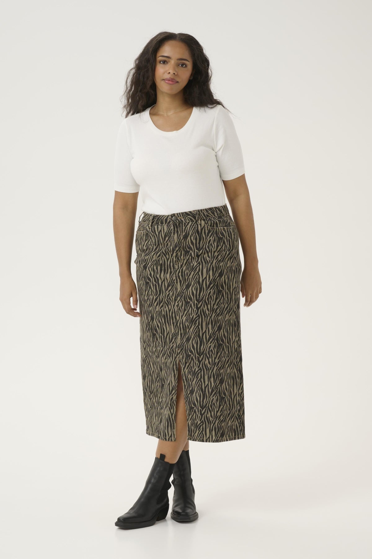 KAleonoma Denimskirt Feather Gray / Black Animal - 10583408