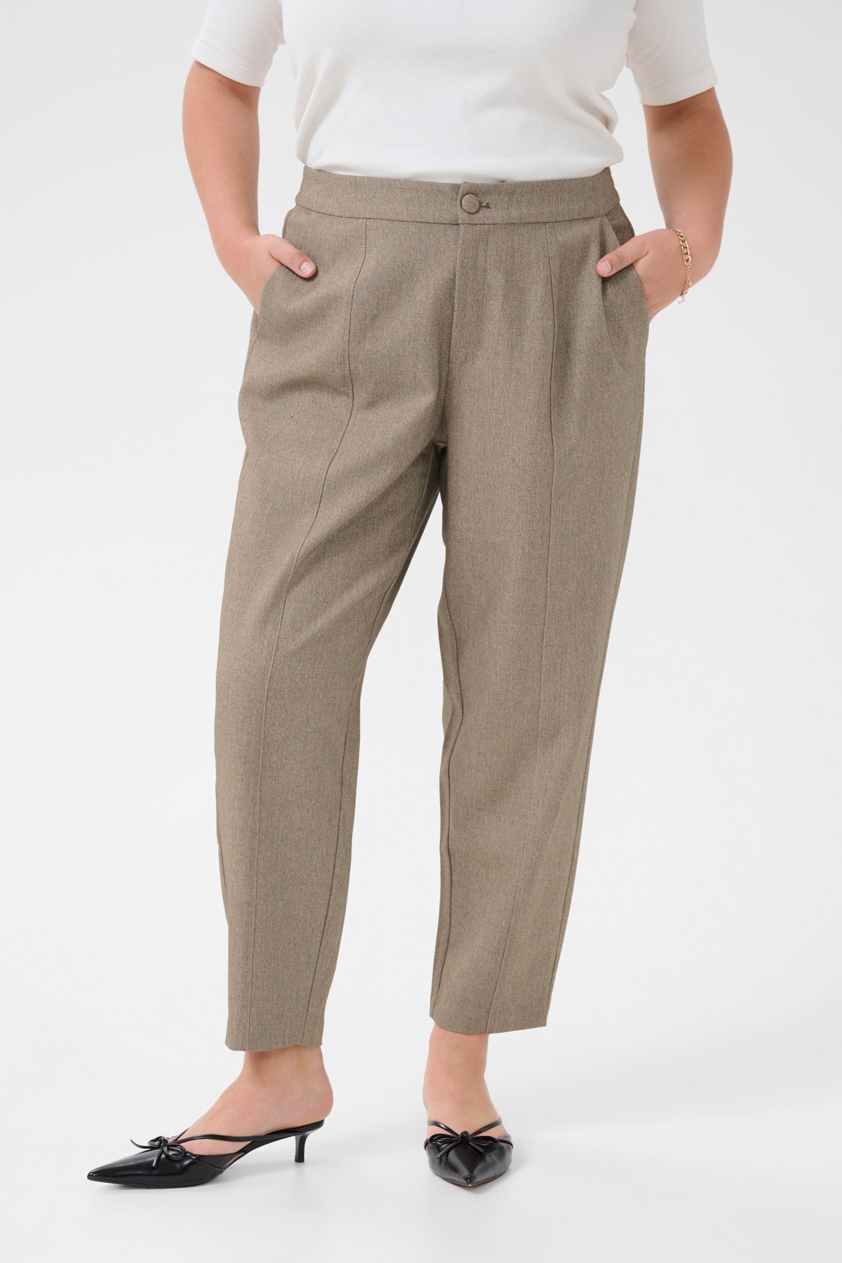 KCtilda Cropped Pants Feather Gray Melange - 10583414
