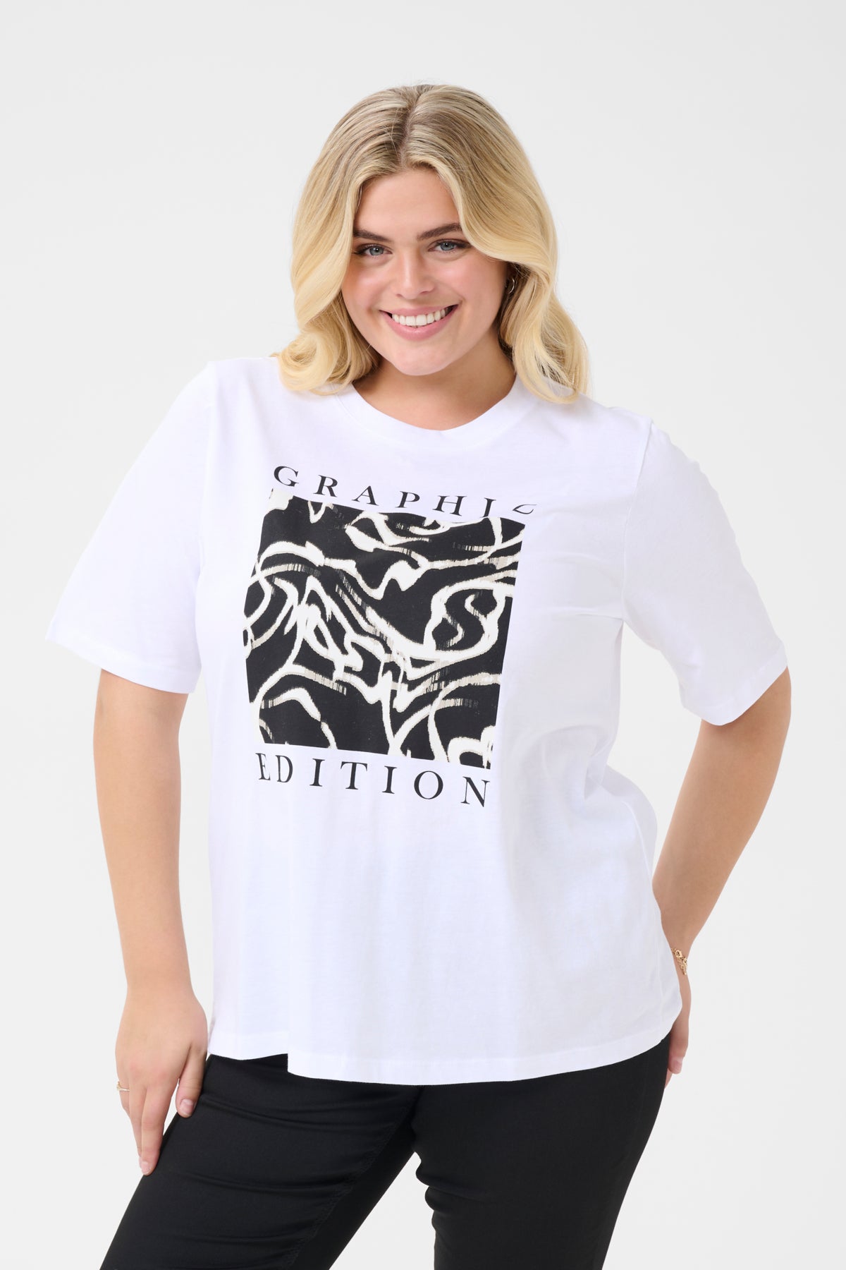 KCviva T-shirt Optical White/Graphic Square - 10583499