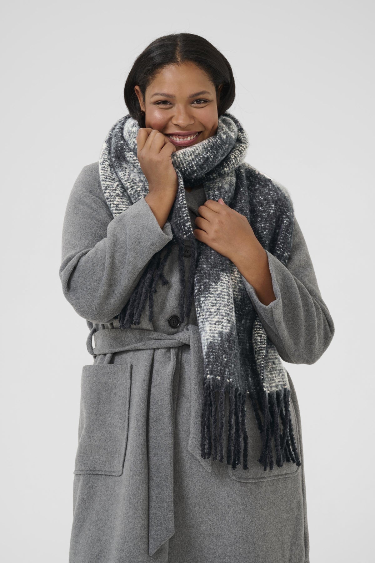 KCvinia Scarf Svart/ Offwhite - 10583534