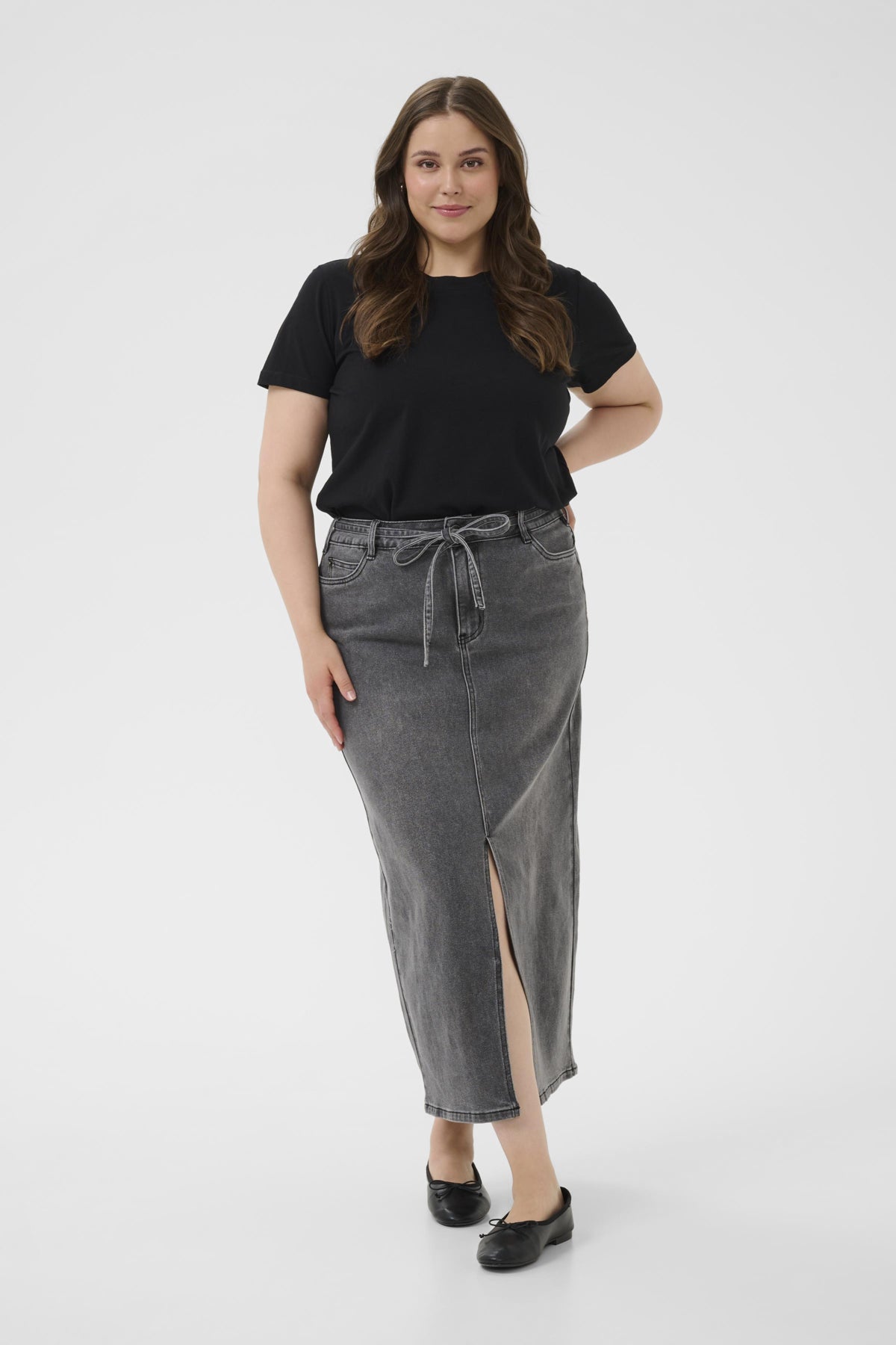 KCally Denim Skirt Medium Grey Denim - 10583604