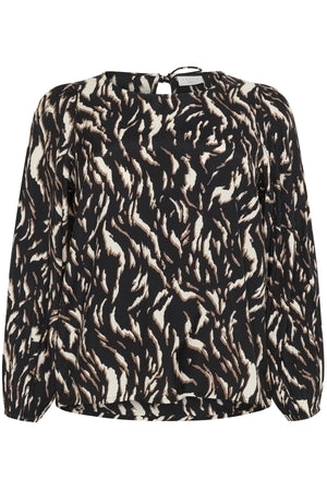 KCmilina Blus Svart/Brun Grafisk Animal - 10583607