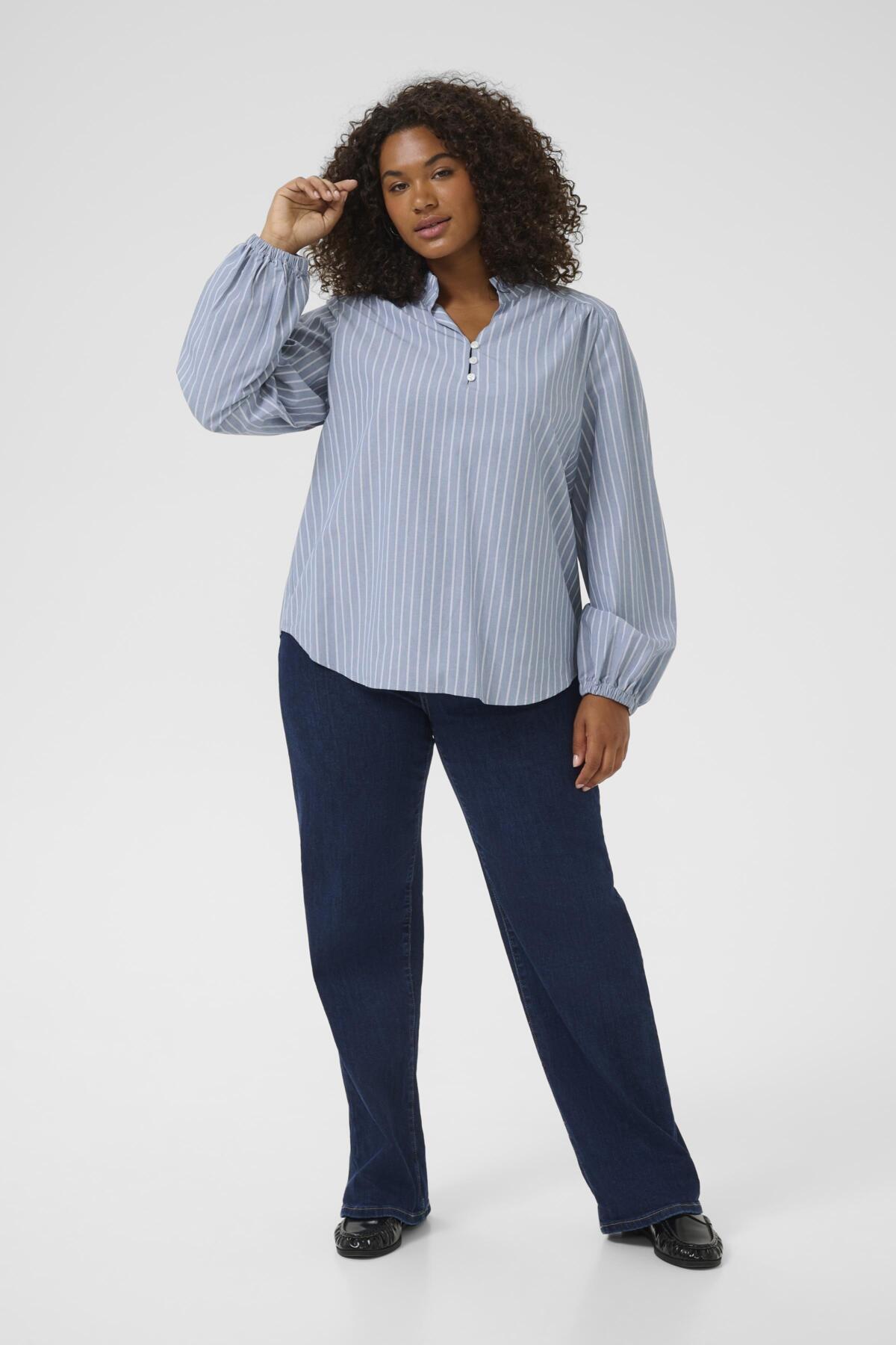 KCmelina Blouse Windward blue melange stripe - 10583625