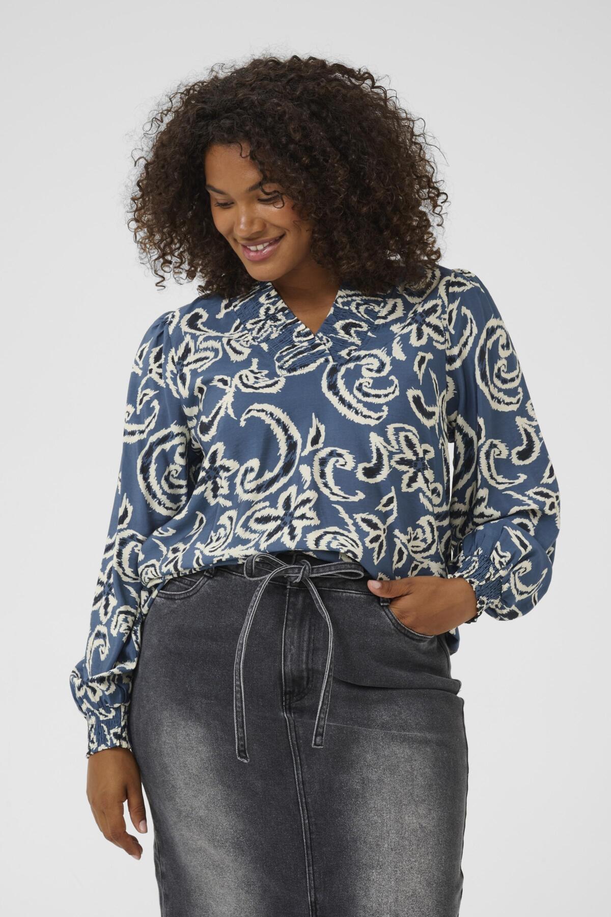 KCmahlia Blouse Bering Sea/White Paisley - 10583628