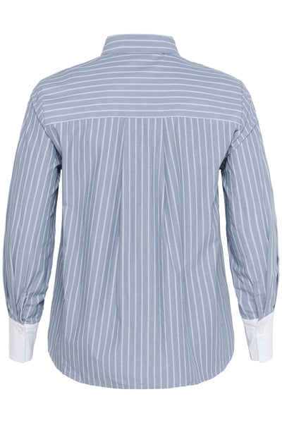 KCmelina Skjorta Windward blue melange stripe - 10583632 Thumbnail