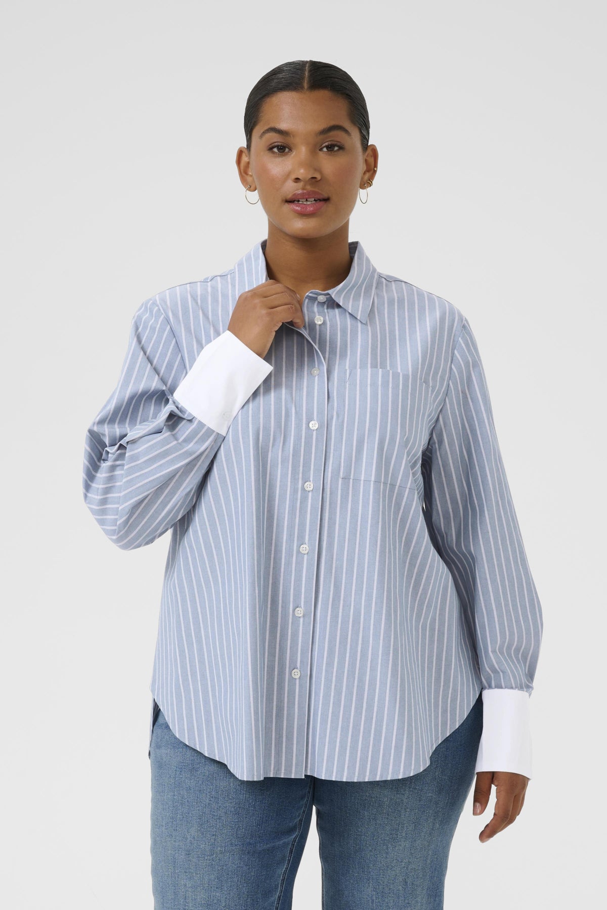 KCmelina Skjorta Windward blue melange stripe - 10583632