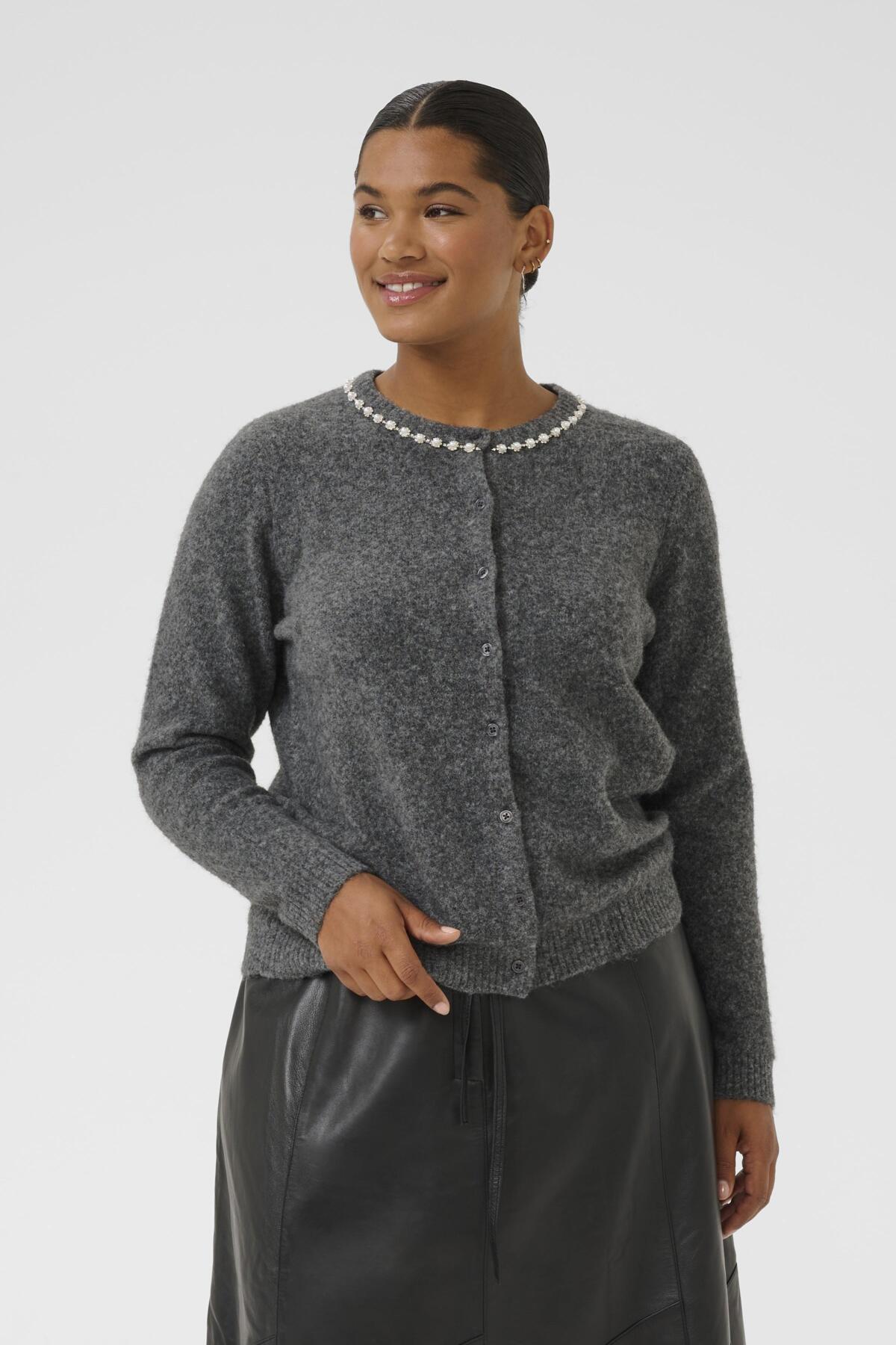 KCroxia Cardigan Grey Melange - 10583643