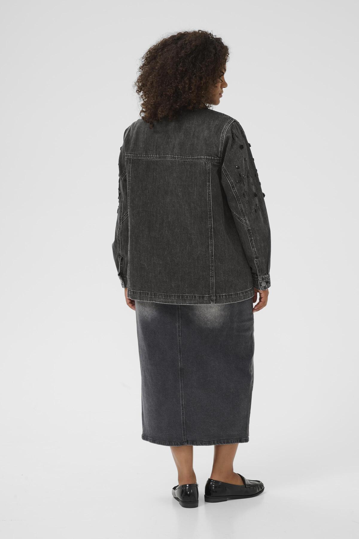 KCjaida Denim Jacket Mörkgrå tvättad denim - 10583648