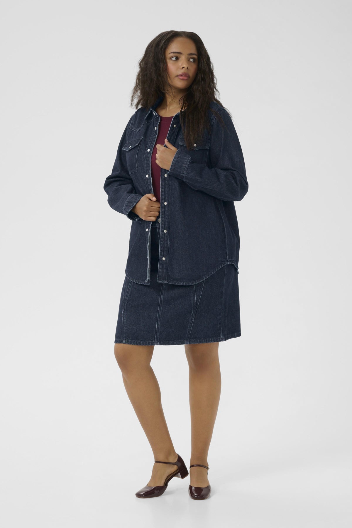 KCelisa Denimskjorta Mörkblå Denim - 10583684