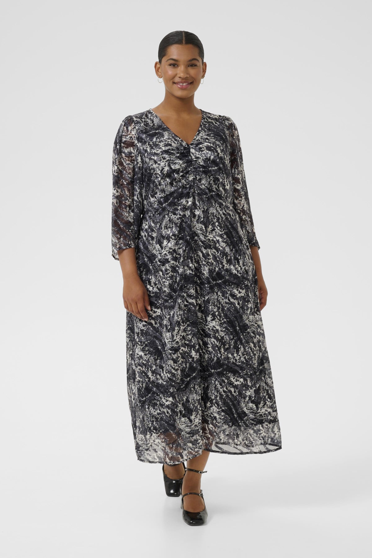 KCalicia Long Dress Svart/Grå Abstrakt Grafik - 10583692