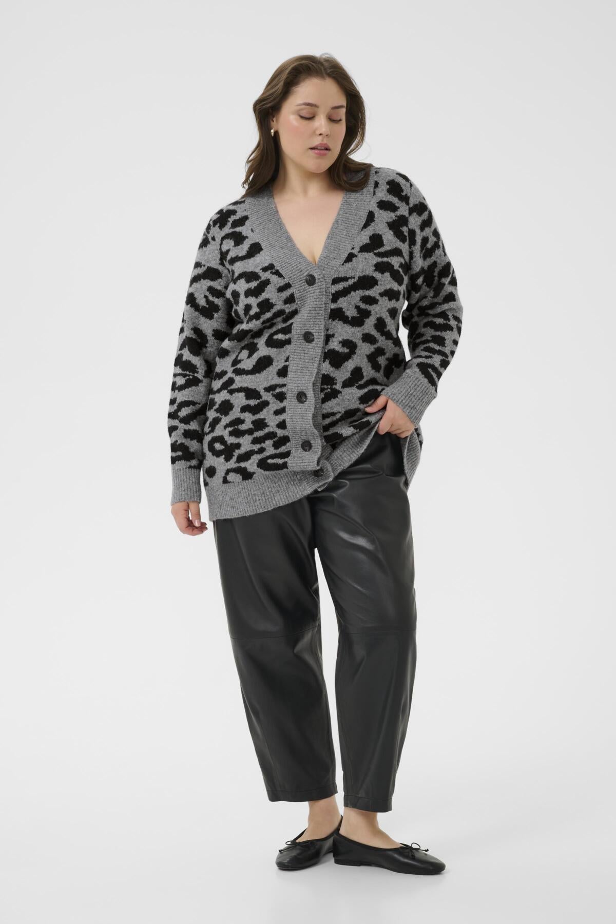 KCsandia Cardigan LGM/Black Leopard - 10583697