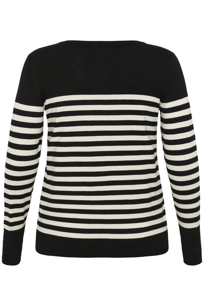 KClizzy Stripe Cardigan Black/Turtledove Half Stripe - 10583704 Thumbnail