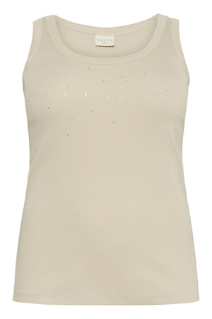 KCcarina Rhinestone Tank Top Fjädergrå