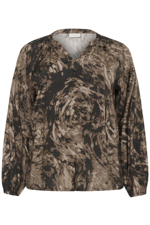 KCjamia Blus Brun Grafiskt Tryck - 108502 - 10583775