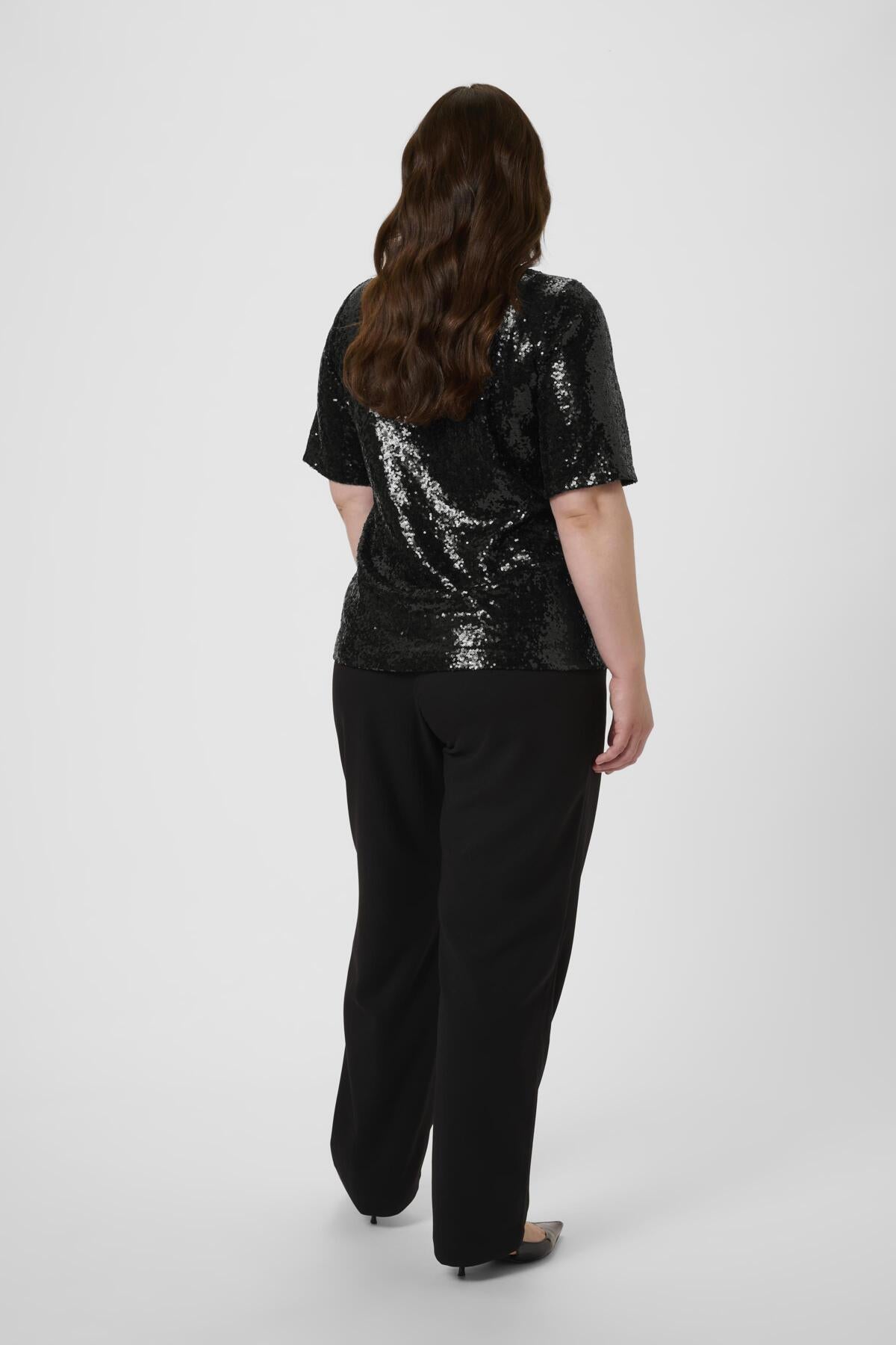KCmirana Sequin Blouse Black Deep - 100121 - 10583819
