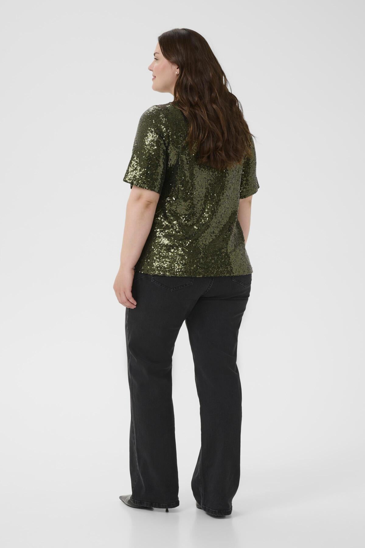 KCmirana Sequin Blouse Ivy Green - 190512 - 10583819
