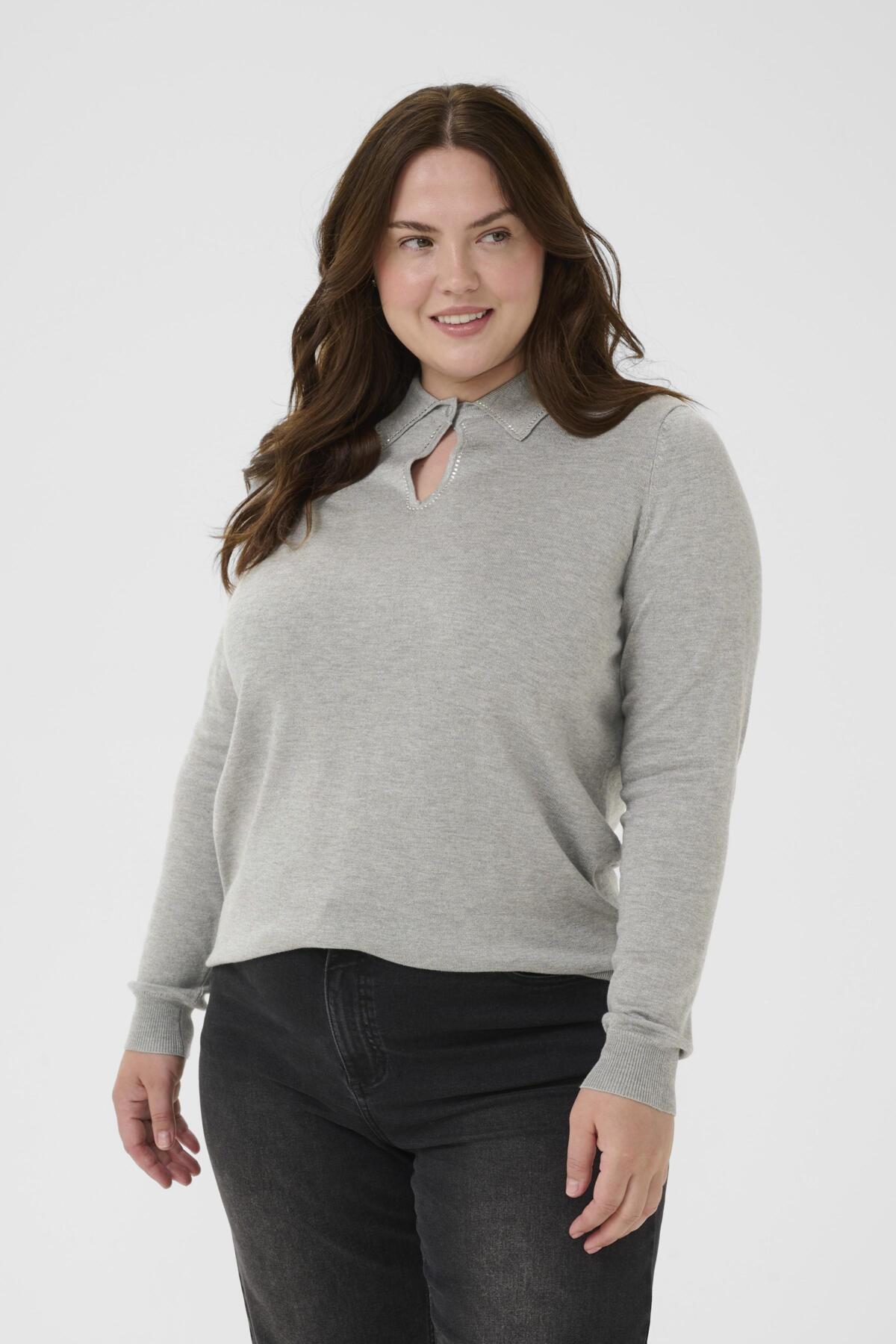 KCjanna Tröja Gråmelerad - 100123 - 10583861