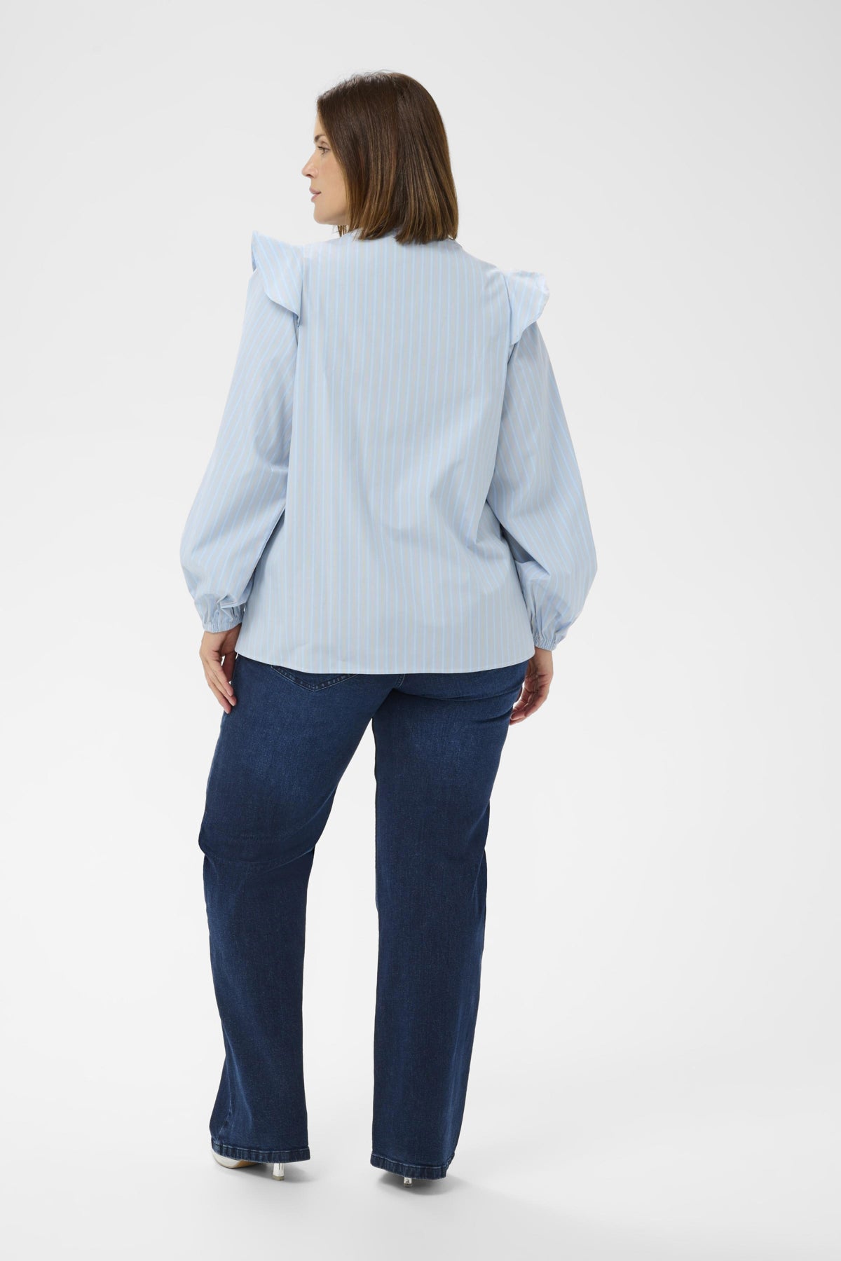KClenia Flounce Shirt Powder Blue Stripe - 108835 - 10583926