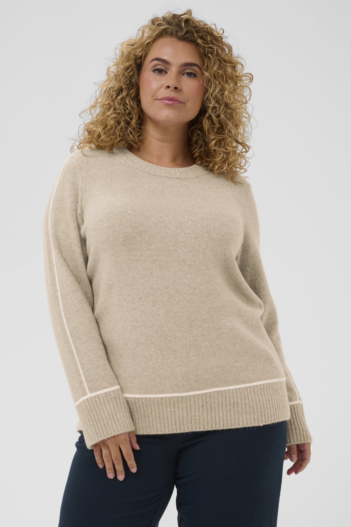 KCjina Stickad Tröja Feather Gray Melange - 1513051 - 10583935