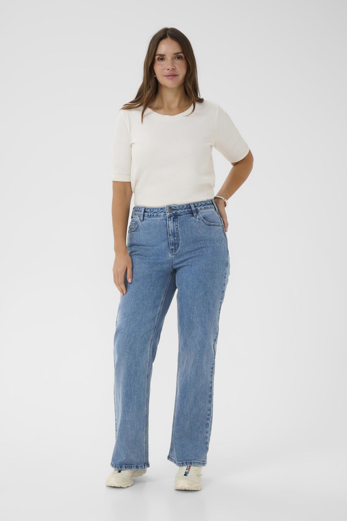 KCflora Flared Full Length Jeans Blue Washed Denim - 100166 - 10584056