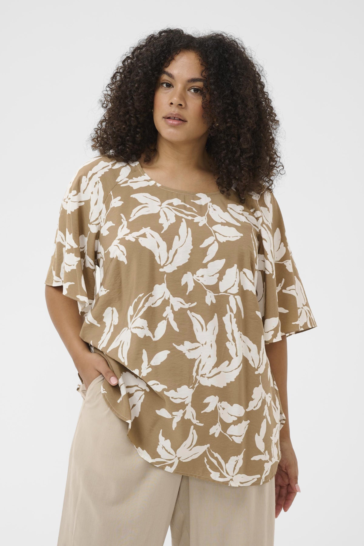 KCmarla Blus Oak Chalk Leafs - 109010 - 10584073