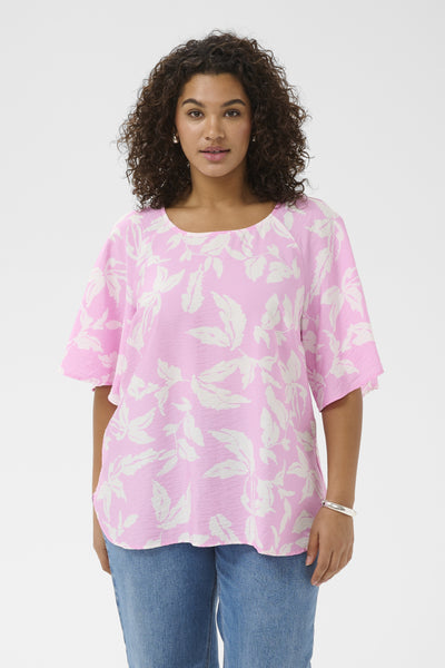 KCmarla Blouse Pink Frosting Chalk Leafs - 10 - 10584073 Thumbnail