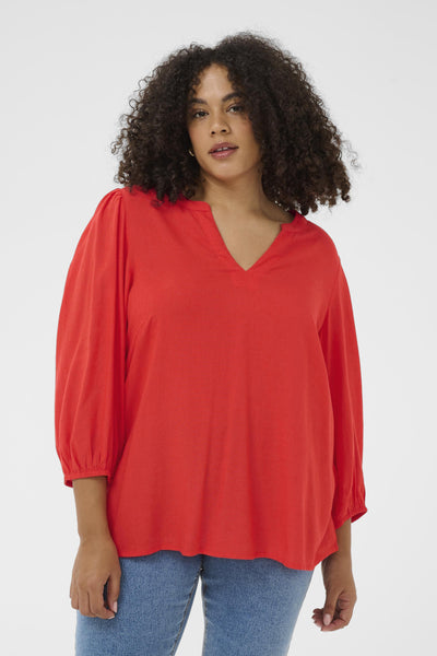 KCmille Blouse Poppy Red - 171664 - 10584079 Thumbnail