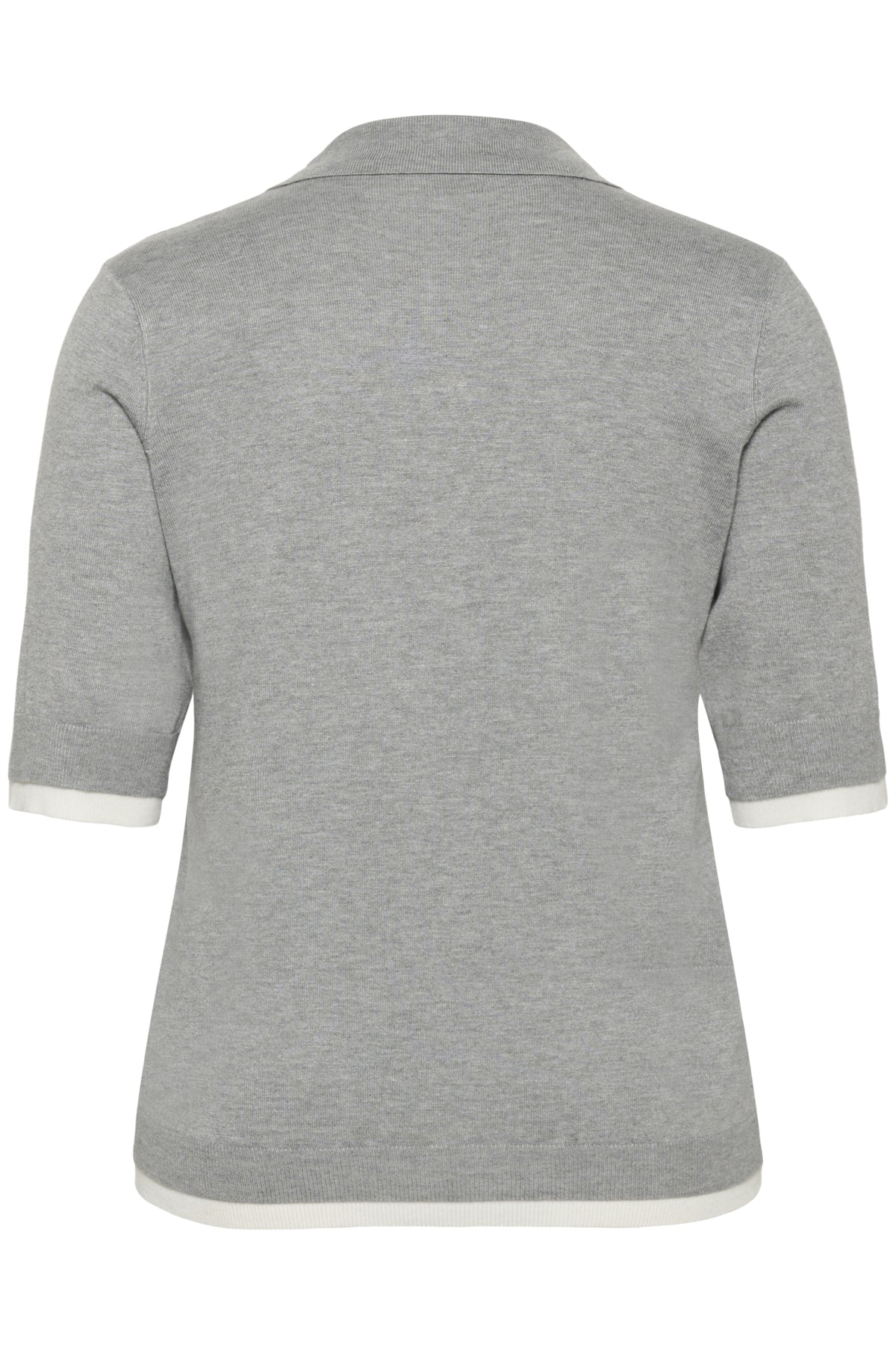 KClizzy Contrast Polo Knit Gråmelerad - 100123 - 10584090