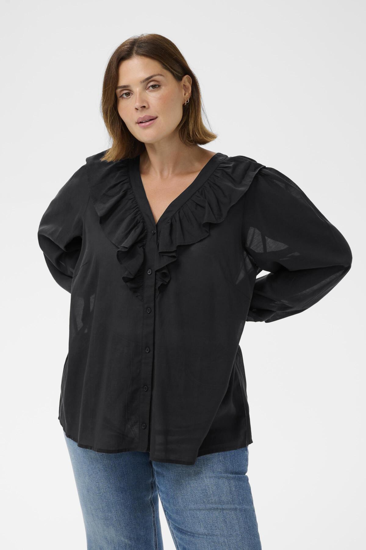 KClana Frill Blouse Black deep - 10584098