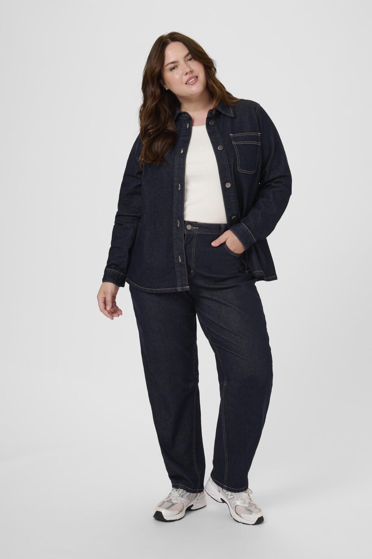 KCroria Denimskjorta otvättad blå denim - 10584099