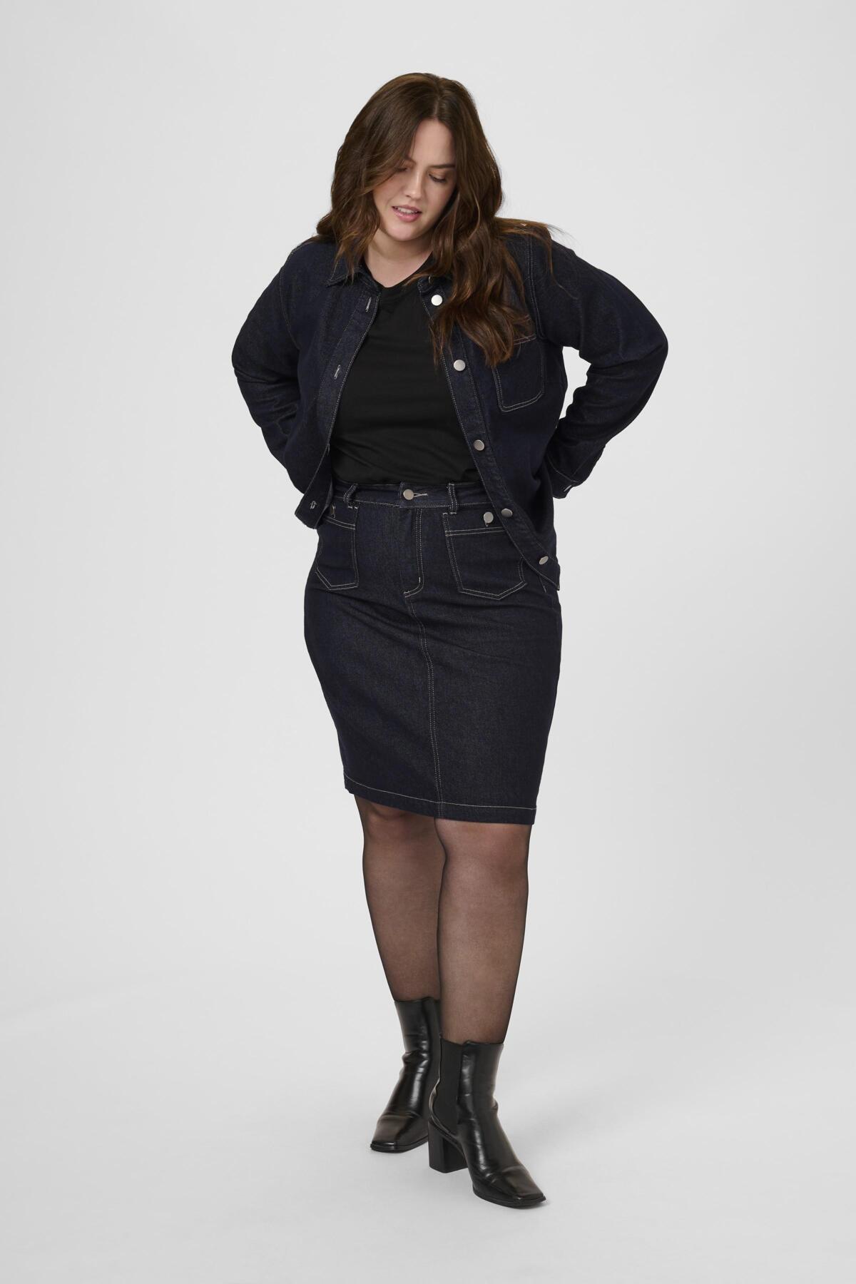 KCroria Denimkjol Otvättad blå denim - 10584102