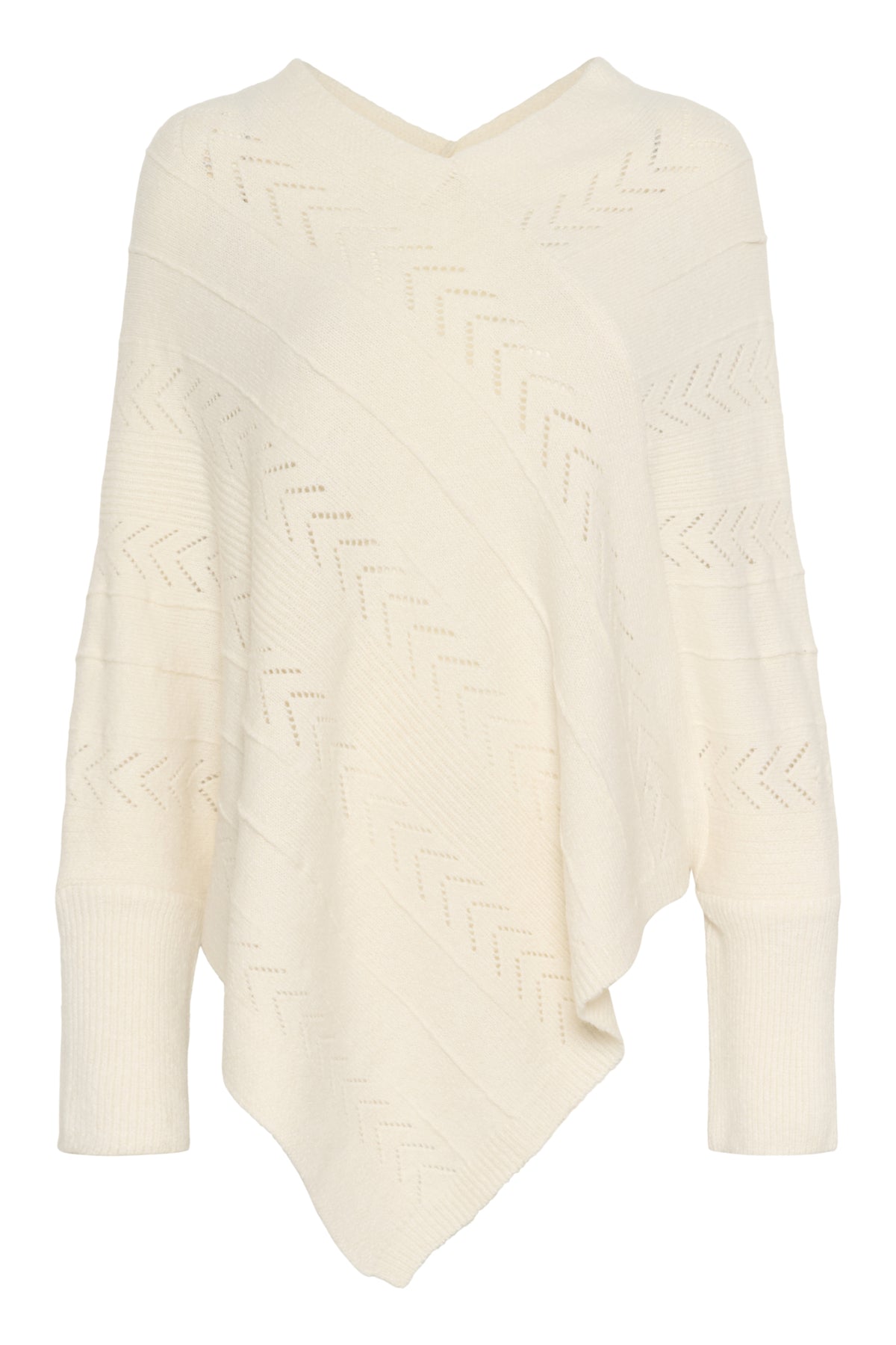 CRHoliday stickad poncho Eggnog Melange - 10610828