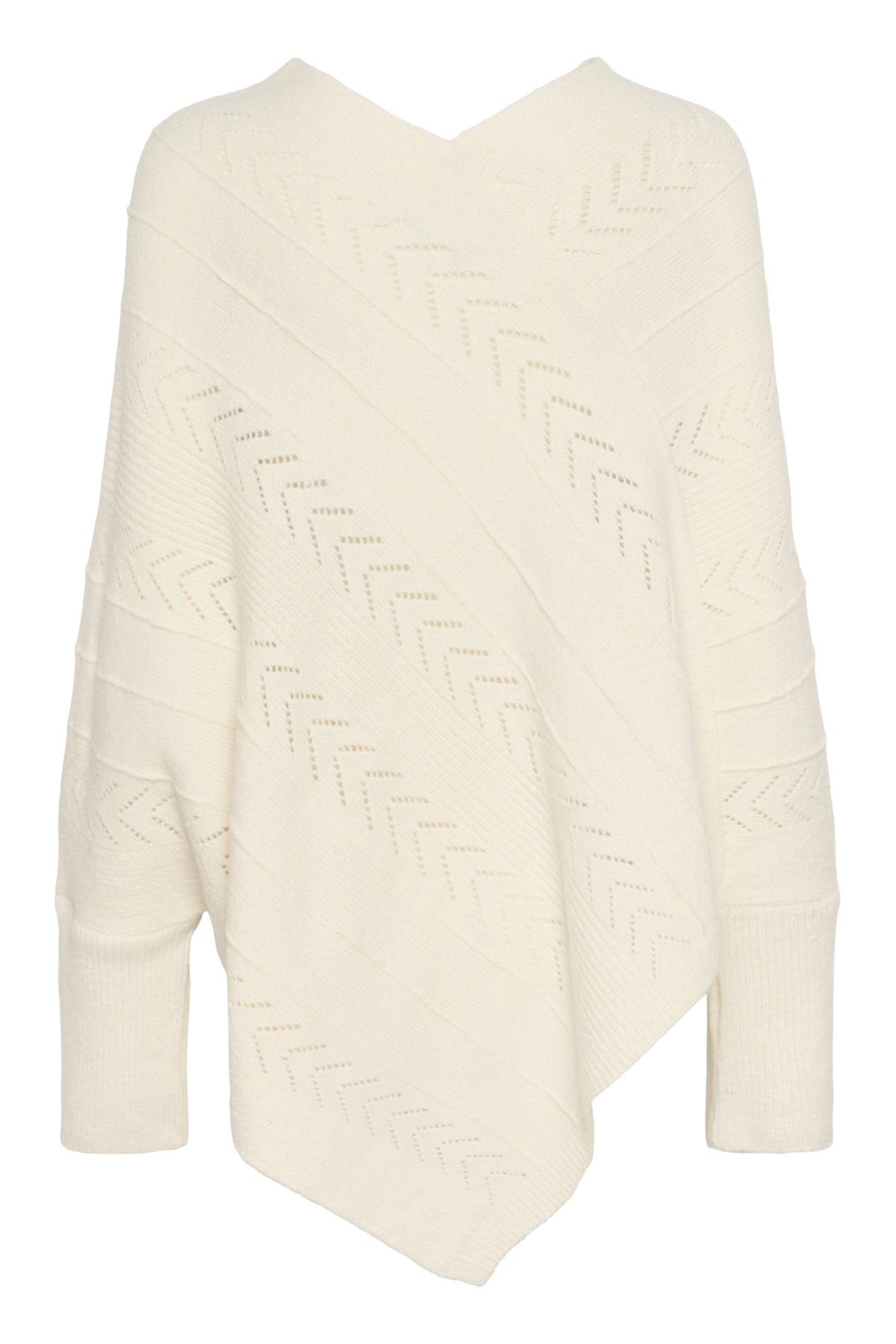 CRHoliday stickad poncho Eggnog Melange - 10610828