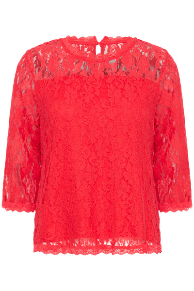 CRKit 3/4-ärmad blus 10613238 High Risk Red Thumbnail