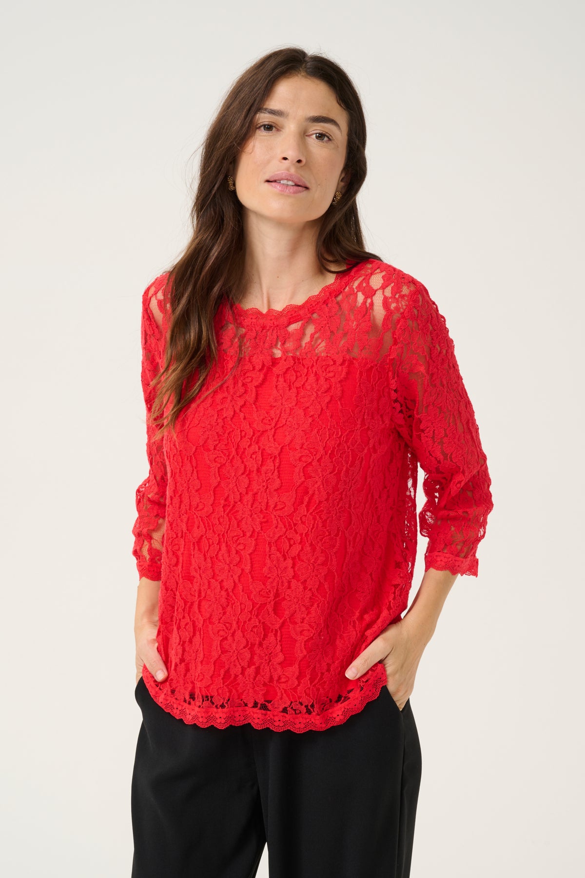 CRKit 3/4-ärmad blus 10613238 High Risk Red