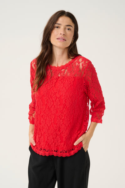 CRKit 3/4-ärmad blus 10613238 High Risk Red Thumbnail