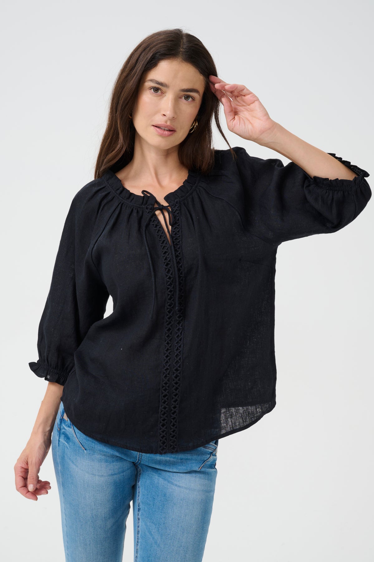 CRBellis Lace Blouse Pitch Black - 10613469