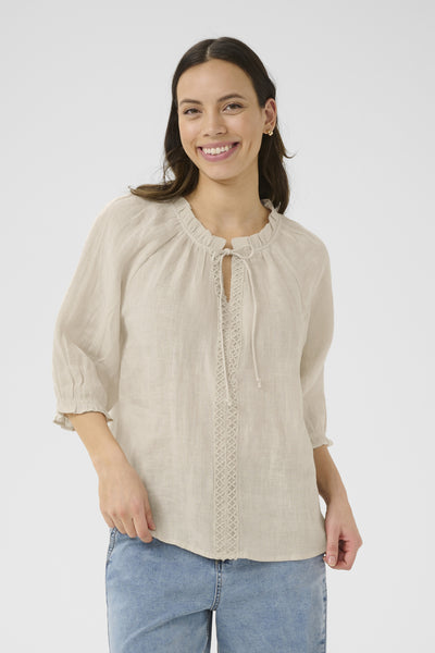 CRBellis Lace Blouse Crispy Sand - 10613469 Thumbnail