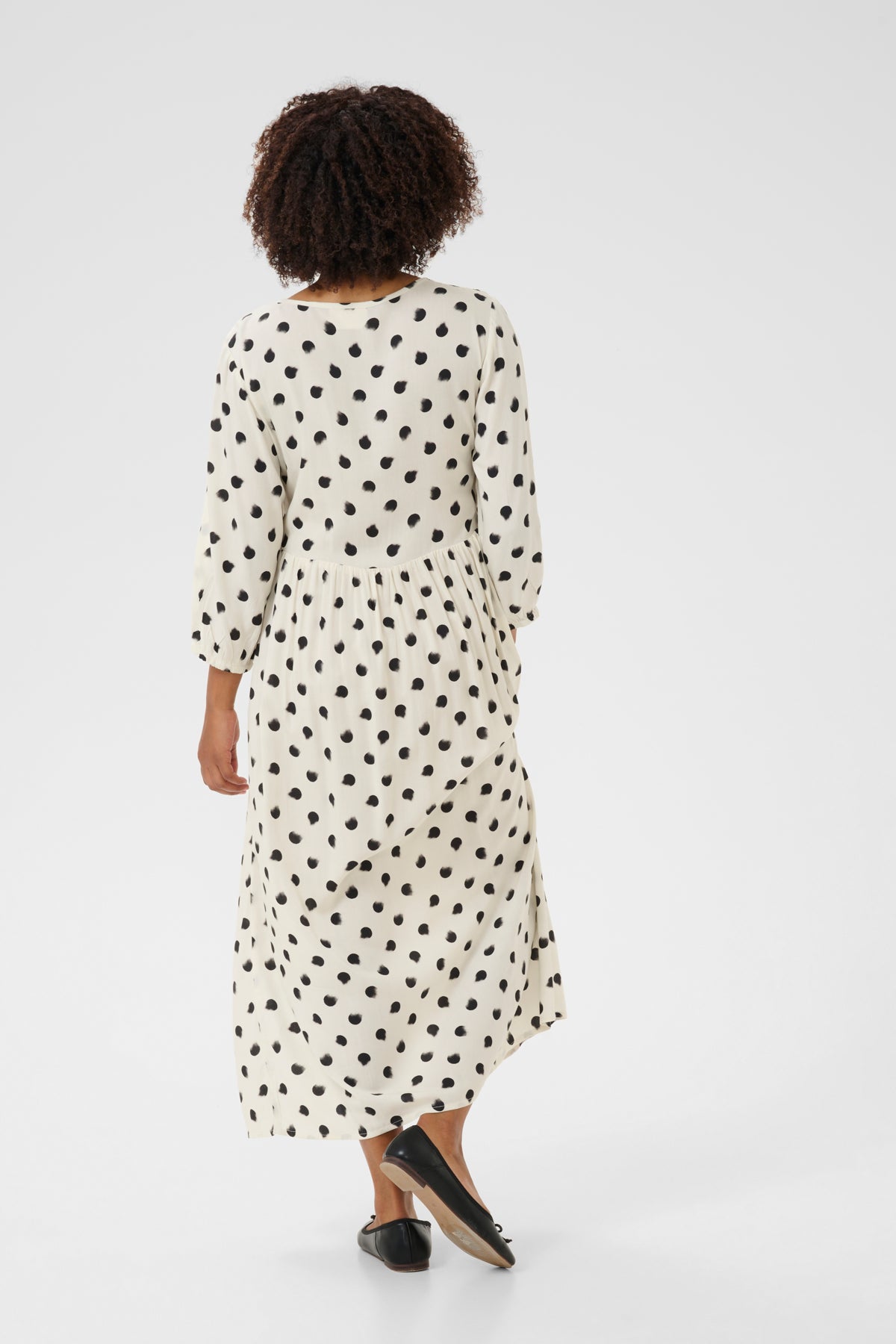 CRTiah Smock Dress Black smudged dot