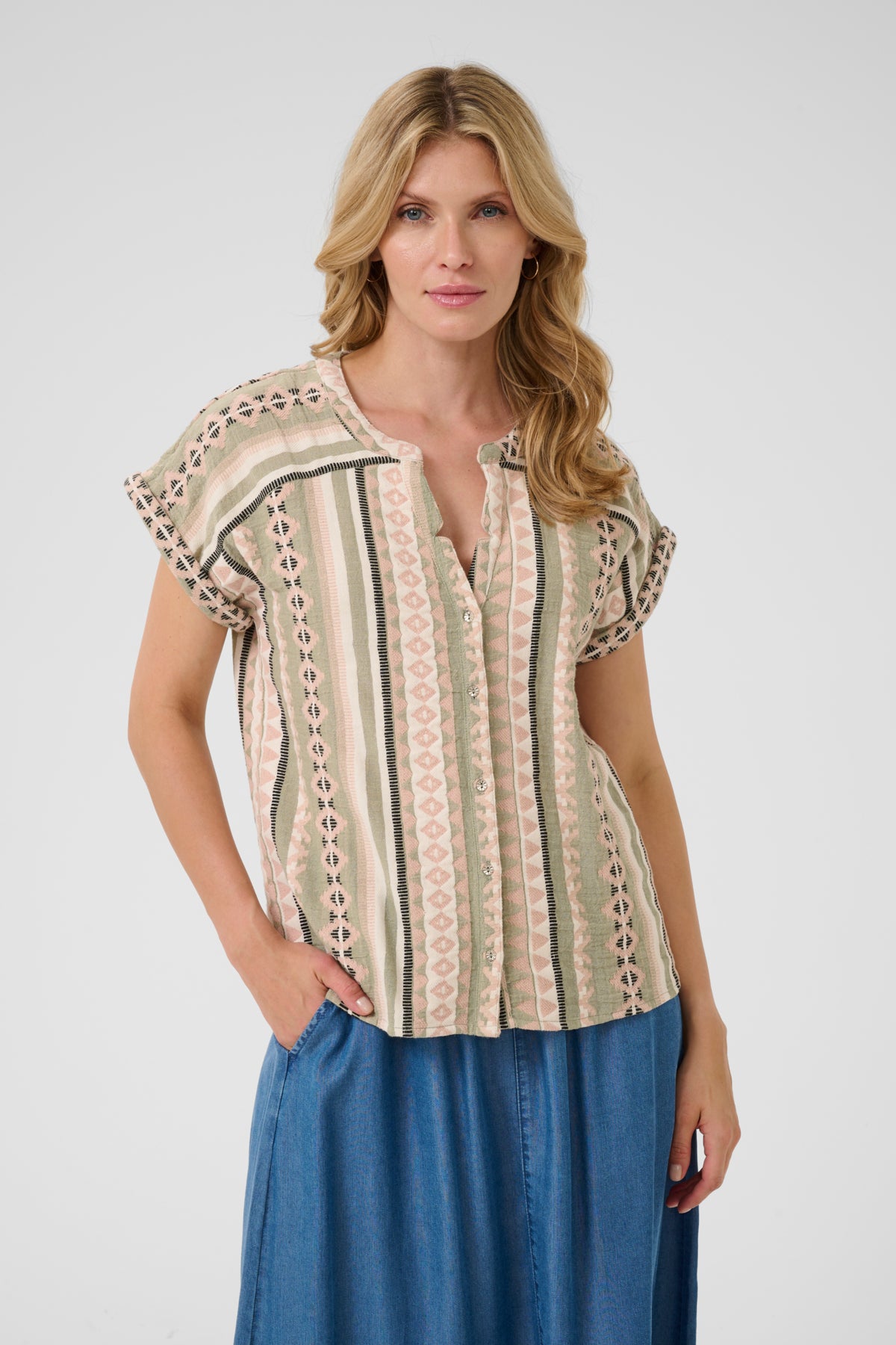 CRSola Blouse Tea jacquard