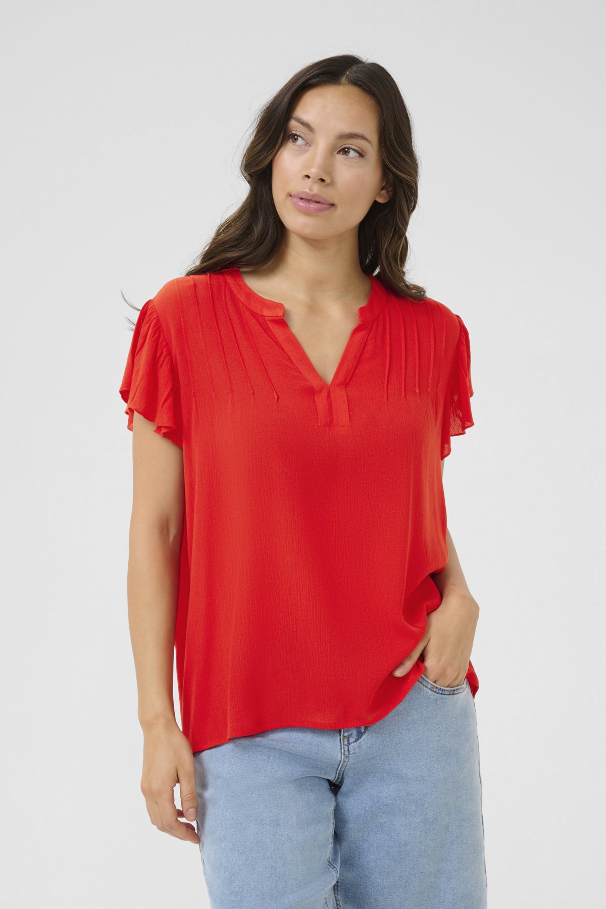 CRAllie Blouse Flame Scarlet