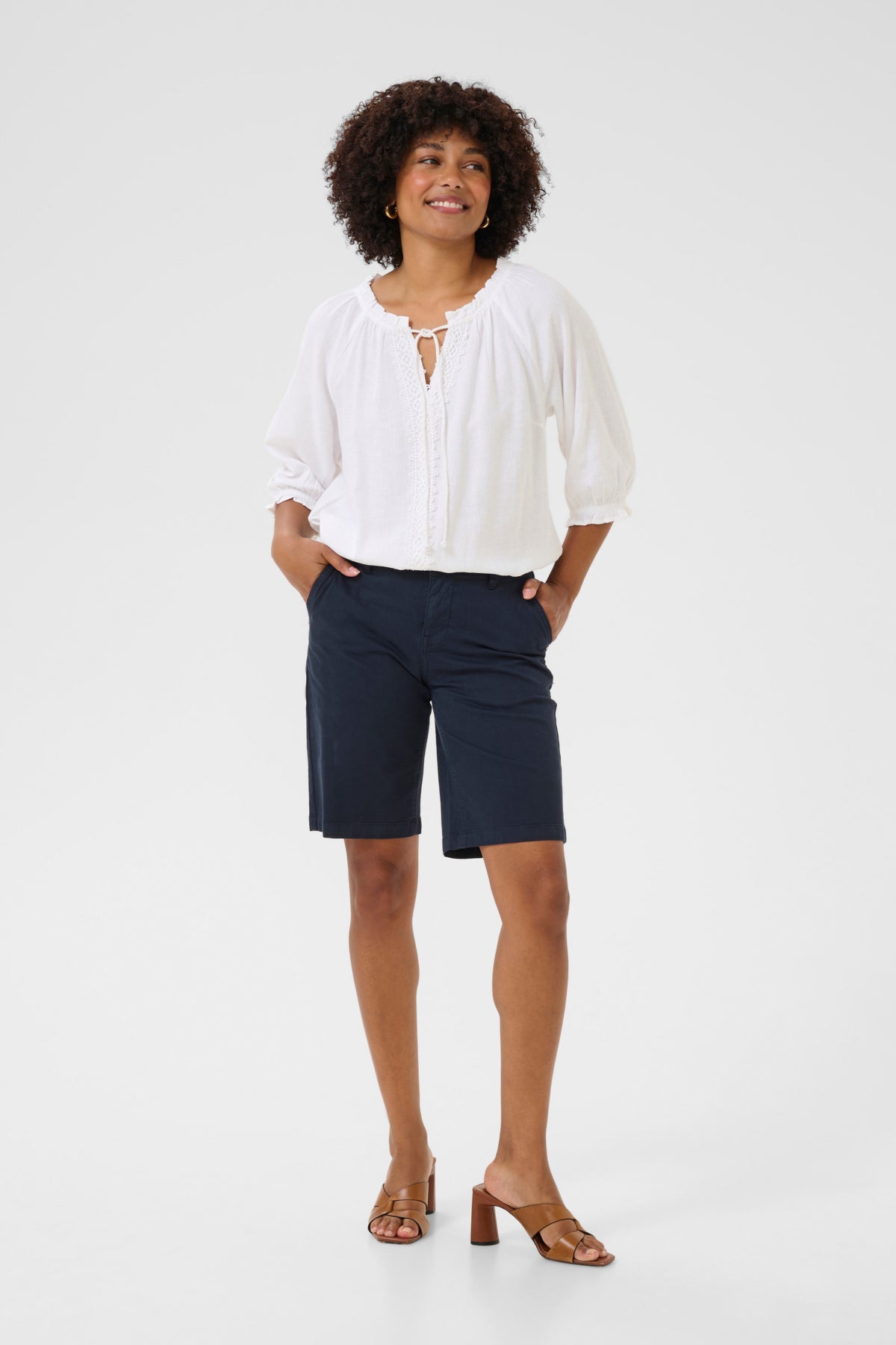 CRBerta Twill Shorts - Coco Fi Navy Blazer
