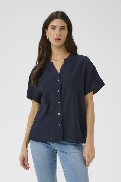 CRLori Lace Shirt Navy Blazer - 10613828 Thumbnail