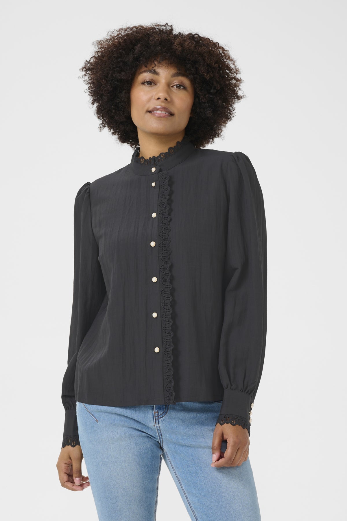 CRPiana Frill Shirt 10613833 Pitch Black