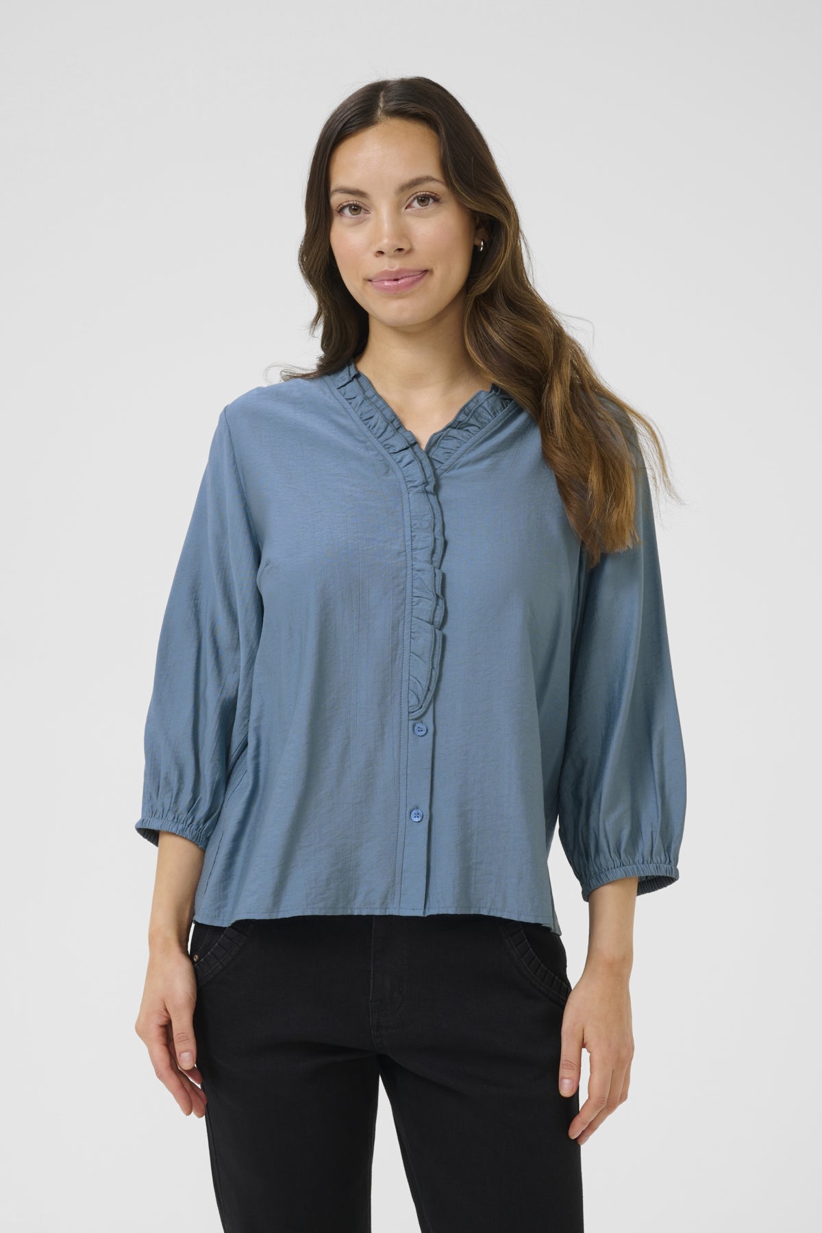 CRSofia Frill Blouse Blue Heaven - 10613913