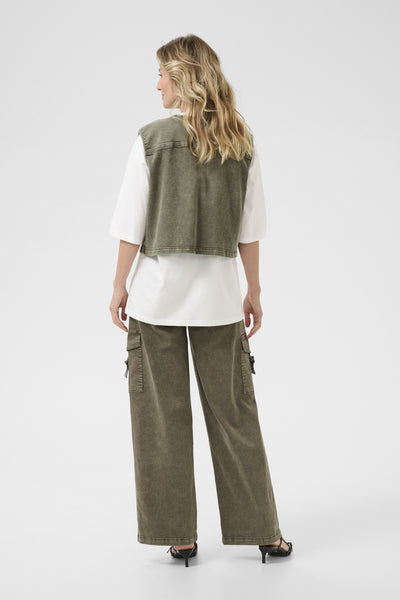 CRMelanie Waistcoat Heavy Washed Green - 10614056 Thumbnail