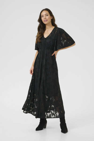 CRChery blommig klänning Pitch Black - 10614059 Thumbnail