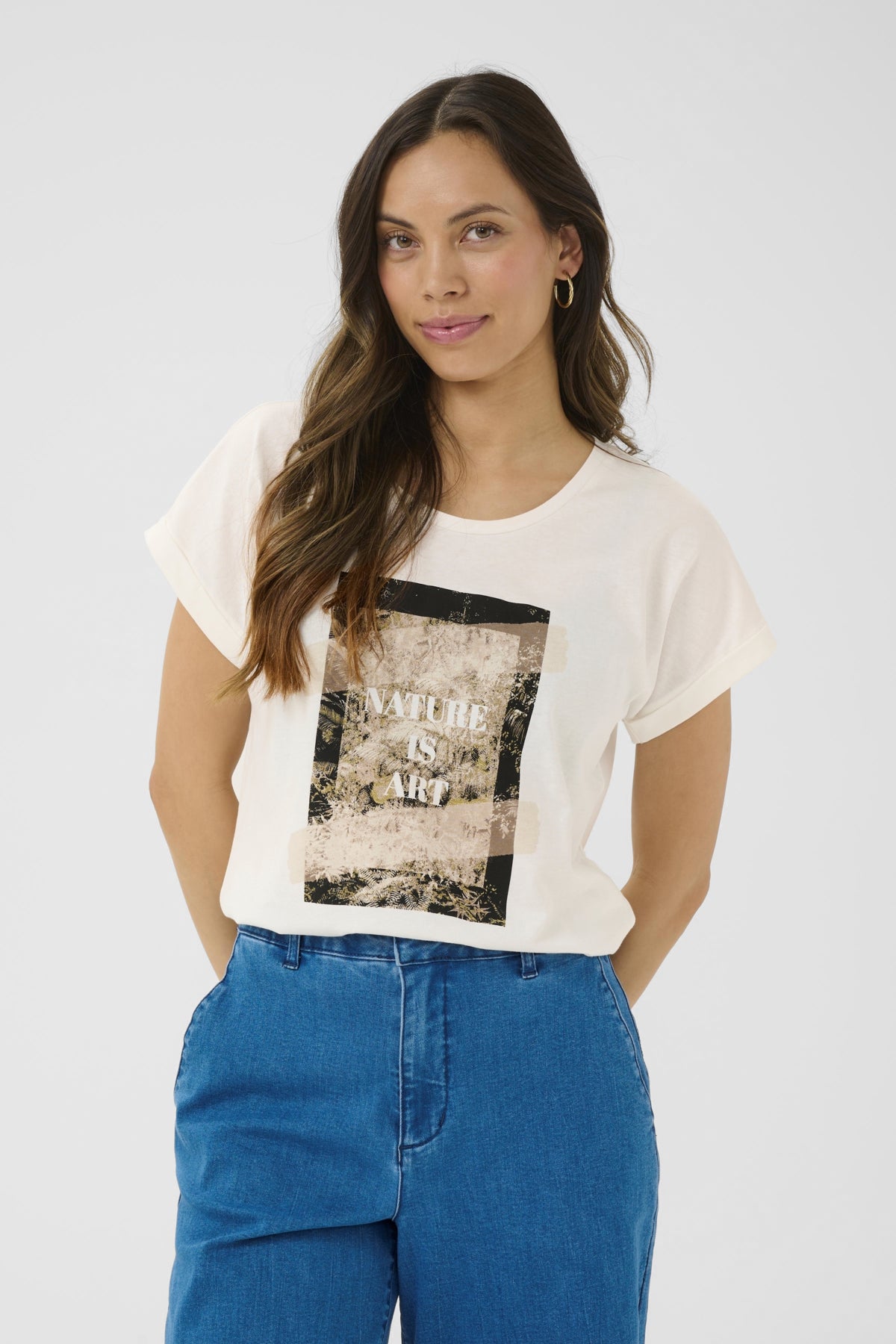 CRSita T-shirt Grön Beige Nature Is Art - 10614080
