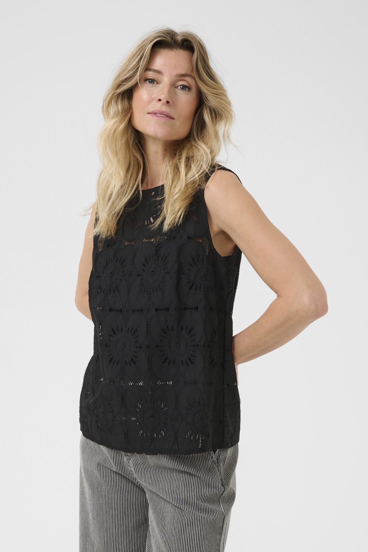 CRLibby Lace Top Pitch Black - 10614119