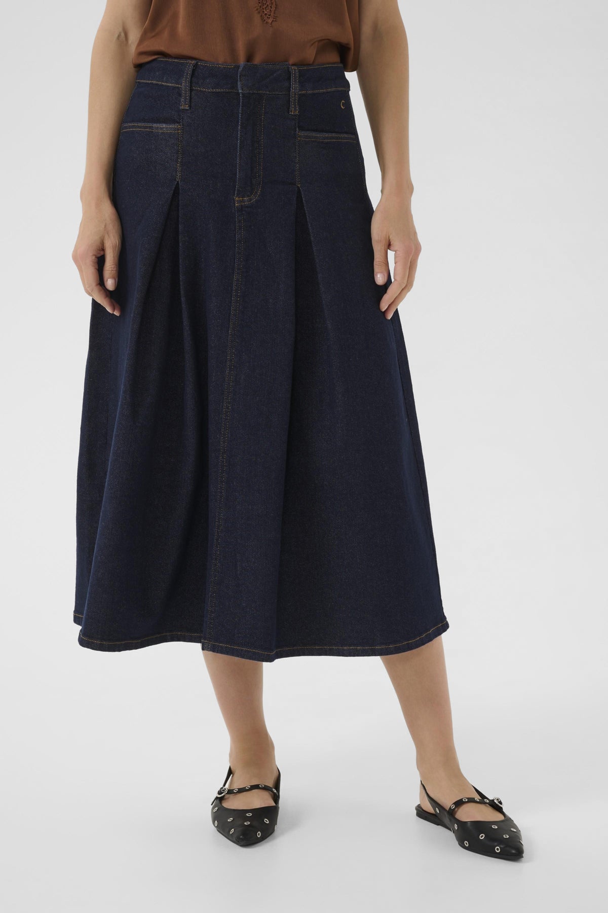 CRRobina Denim Skirt Chicago Rinse Blue Denim Tobac - 10614138